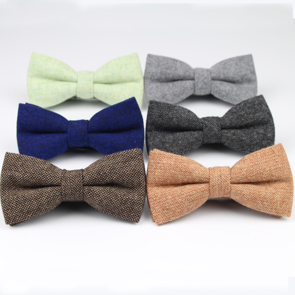 Men'S Formal Wear Bow Ties - 男性用の厚い蝶ネクタイ,ウールの蝶ネクタイ,無地,フォーマルウェア,英国スタイル,フォーマルウェア