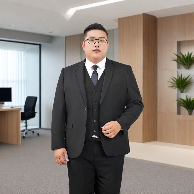 Men'S Formal Wear Big And Tall - メンズプラスサイズフォーマルスーツ、ビッグ＆トールビジネスブレザーパンツセット、ルーズフィット、結婚式、仕事着