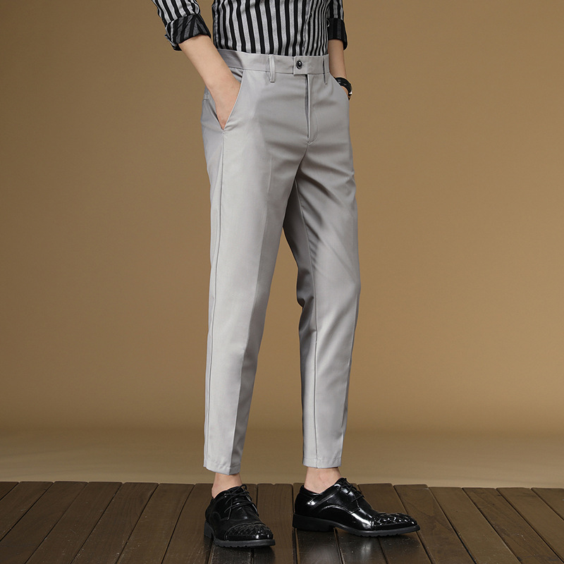 Khaki Formal Wear Men - 夏のスーツのズボン男性赤、黒カーキフラット正式な事務服スマートビジネス公式メンズドレス男性服2022