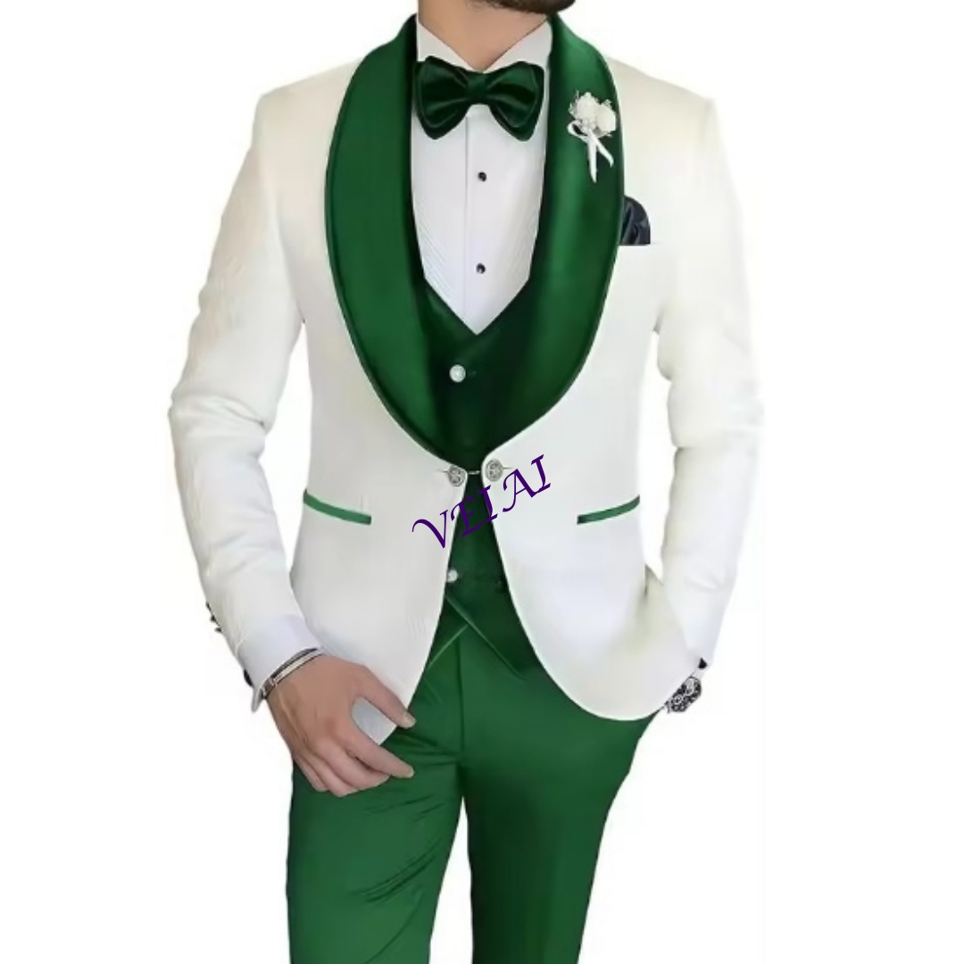 Men Formal Wear Combination - メンズウェディングフォーマルウェア用カスタムスリムフィット3ピースタキシードセット、テーラードスーツジャケット、ベスト、パンツの組み合わせ
