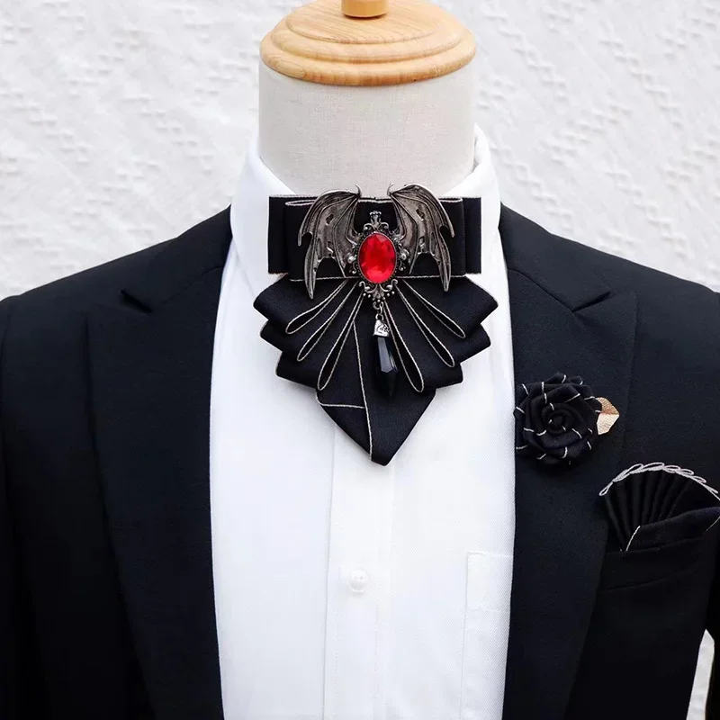 Men'S Formal Wear Bow Ties - 男性用の英国スタイルのボウブローチセット,花の襟付きのフォーマルウェア,蝶ネクタイ,ポケットタオル