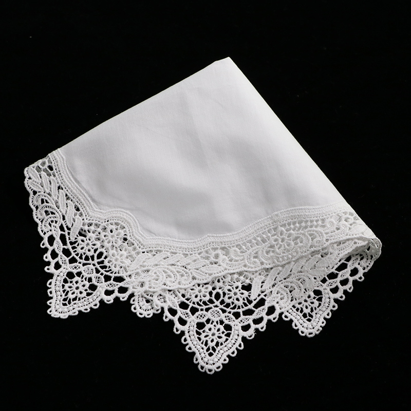 Monogrammed Handkerchief - A009 ホワイト 100% コットン 10枚組 30x30cm