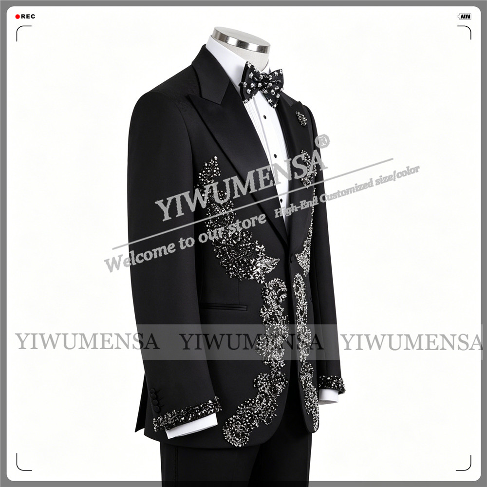 男性用限定ウェディングスーツ スリムフィット ビーズストーン - Formal Wear Jersey For Men のレビューと価格