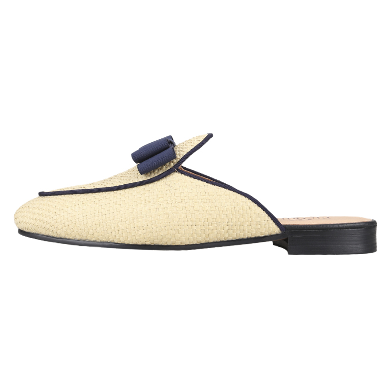 Piergitar 夏スタイルメンズミュールアイボリー織籐草 - Men'S Formal Wear Slippers のレビューと価格