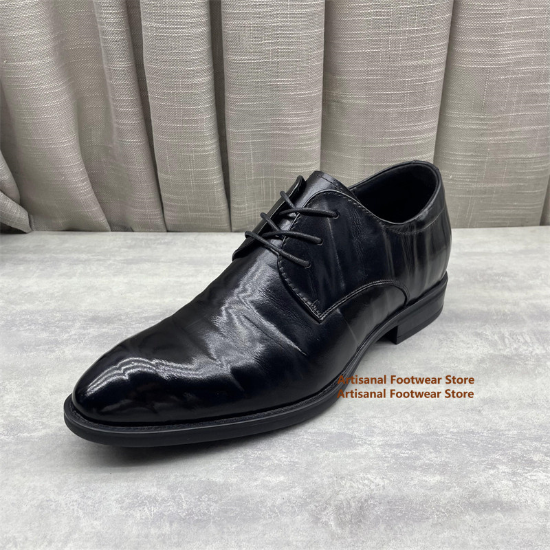メンズ ブラック レザー オックスフォード シューズ クラシ - Men'S Formal Office Wear Shoes のレビューと価格