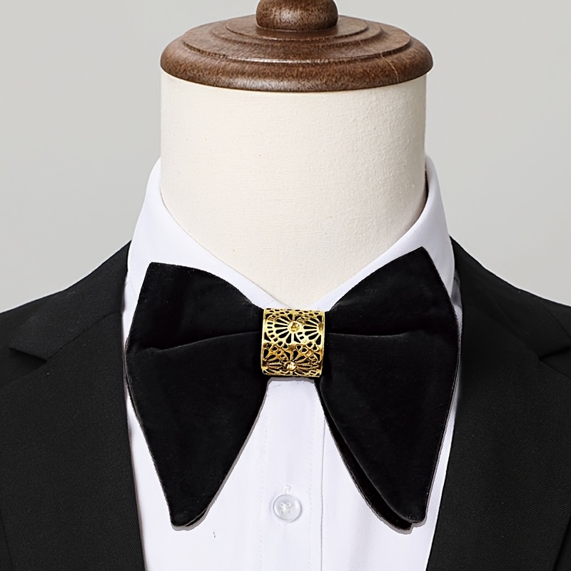 ヴィンテージ大型ホーン型ノータイ蝶ネクタイ、ゴールド中空金属 - Men'S Formal Wear Bow Ties のレビューと価格