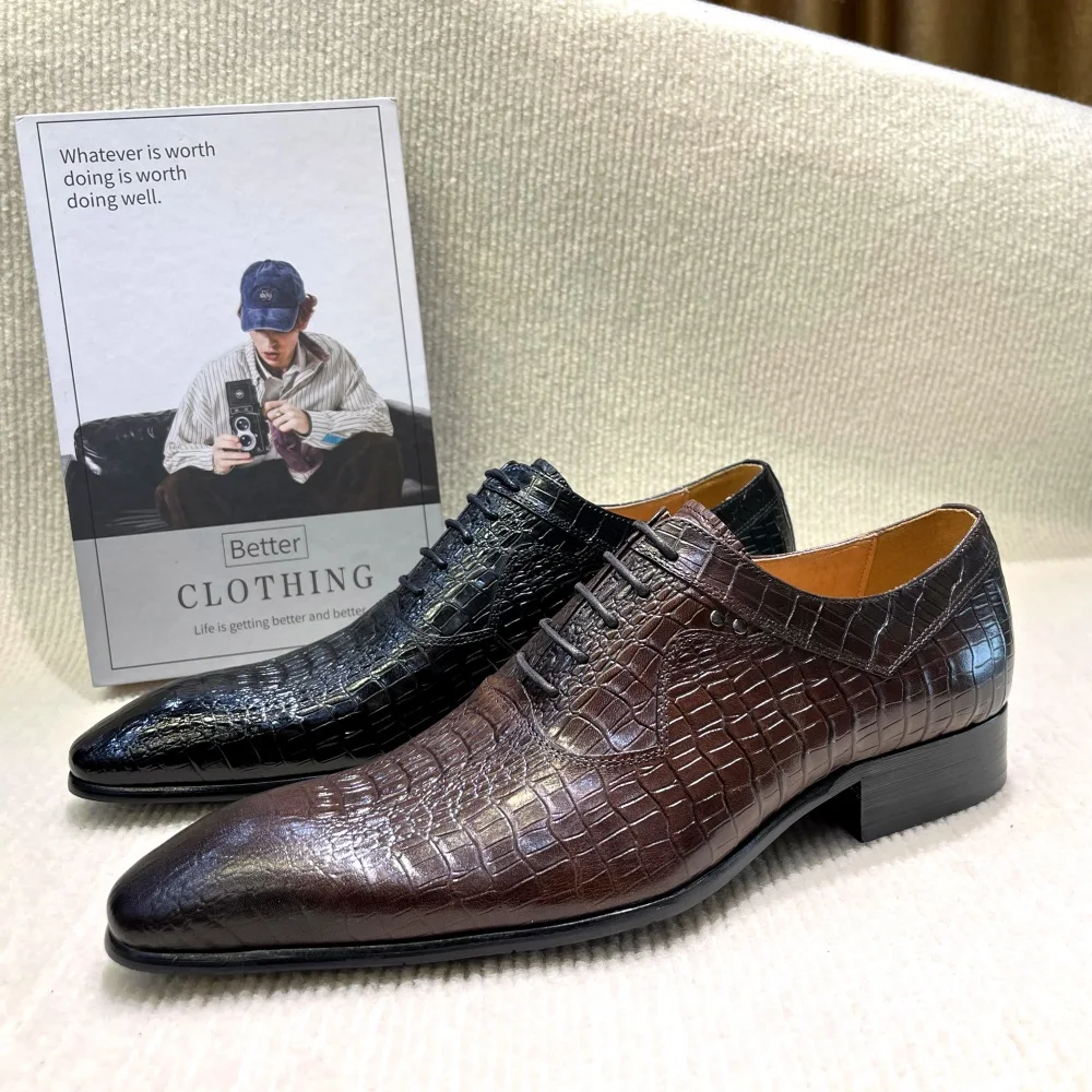 イタリアの高級メンズポインテッドトゥオックスフォードシューズ - Men'S Formal Office Wear Shoes のレビューと価格