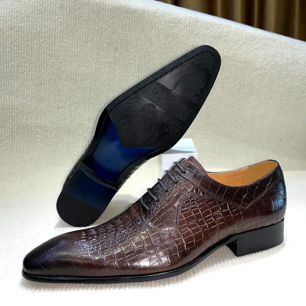 イタリアの高級メンズポインテッドトゥオックスフォードシューズ - Men'S Formal Office Wear Shoes のレビューと価格