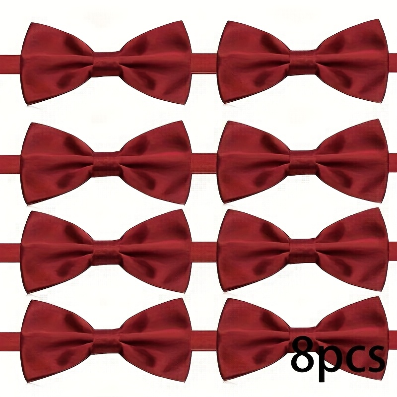 8個/12個入り メンズ バーガンディ プレタイド 調節可能 - Men'S Formal Wear Bow Ties のレビューと価格