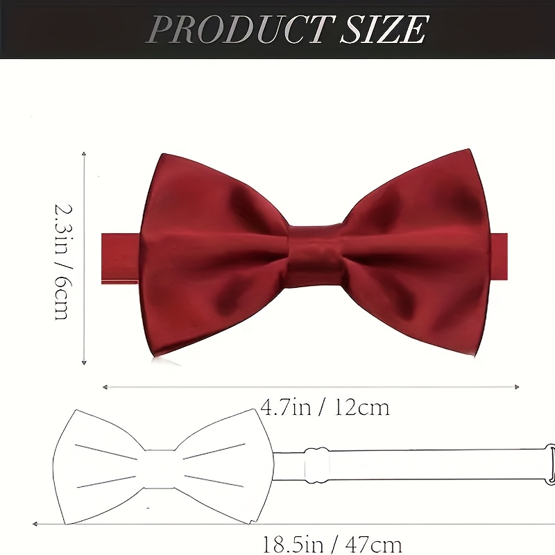 8個/12個入り メンズ バーガンディ プレタイド 調節可能 - Men'S Formal Wear Bow Ties のレビューと価格