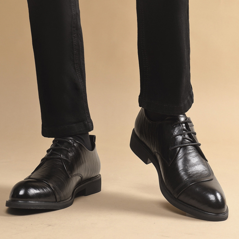 メタルリベット付きレザーオックスフォードシューズ、レースアッ - Men'S Formal Office Wear Shoes のレビューと価格