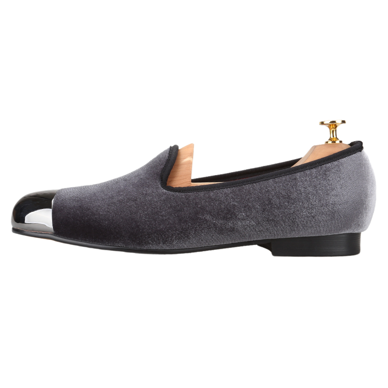 Piergitar グレーベルベットスリッポンローファーガン - Men'S Formal Wear Slippers のレビューと価格