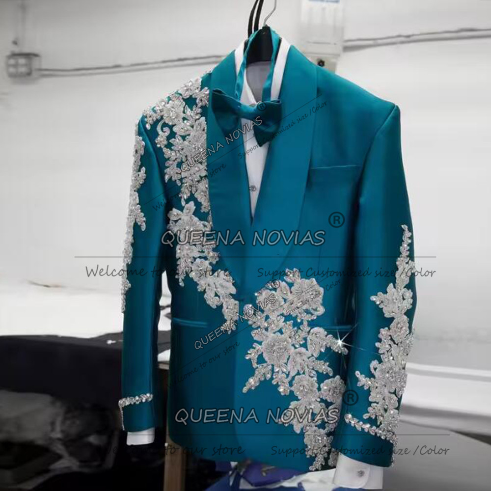 新郎専用ウェディングスーツ フォーマルウェア ビーズストーン - Formal Wear Jersey For Men のレビューと価格