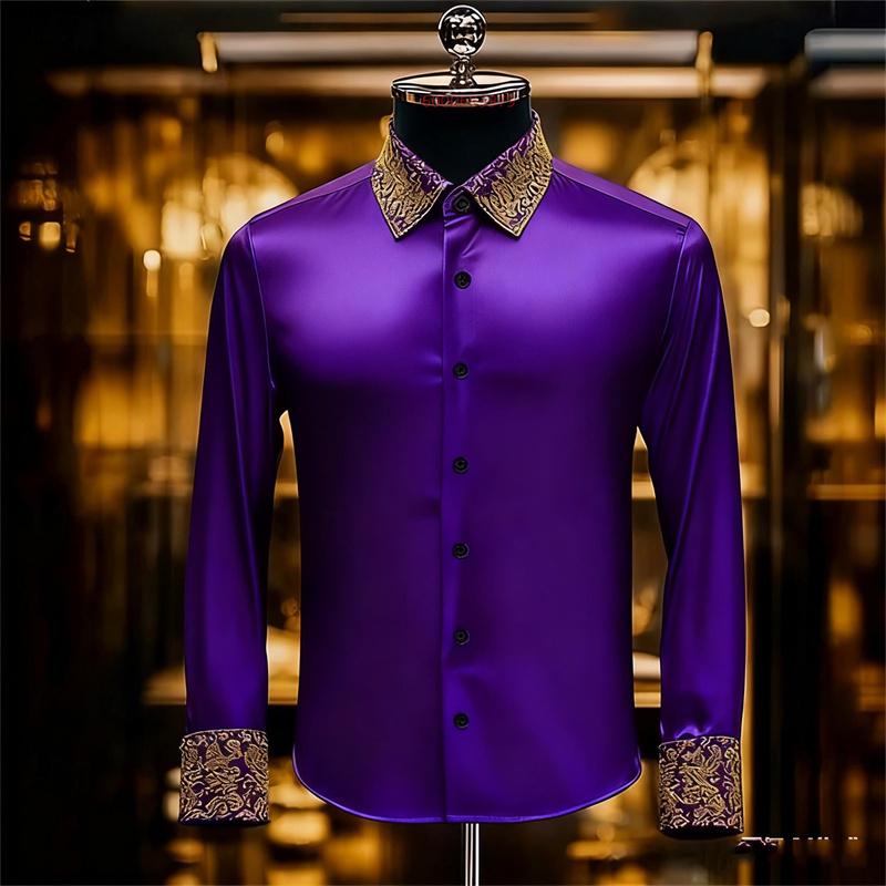 メンズエスニックスタイルの絶妙な花柄シャツ、フォーマルシャツ - Men Formal Party Wear Shirt のレビューと価格