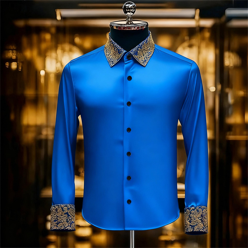 メンズエスニックスタイルの絶妙な花柄シャツ、フォーマルシャツ - Men Formal Party Wear Shirt のレビューと価格