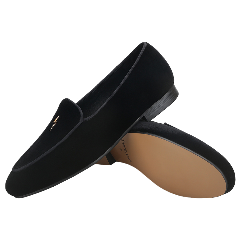 Piergitar ブラックカラーベルベットメンズローファー - Men'S Formal Wear Slippers のレビューと価格