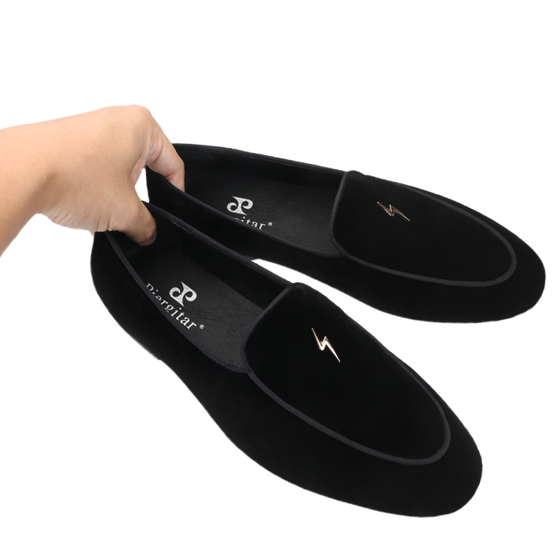 Piergitar ブラックカラーベルベットメンズローファー - Men'S Formal Wear Slippers のレビューと価格
