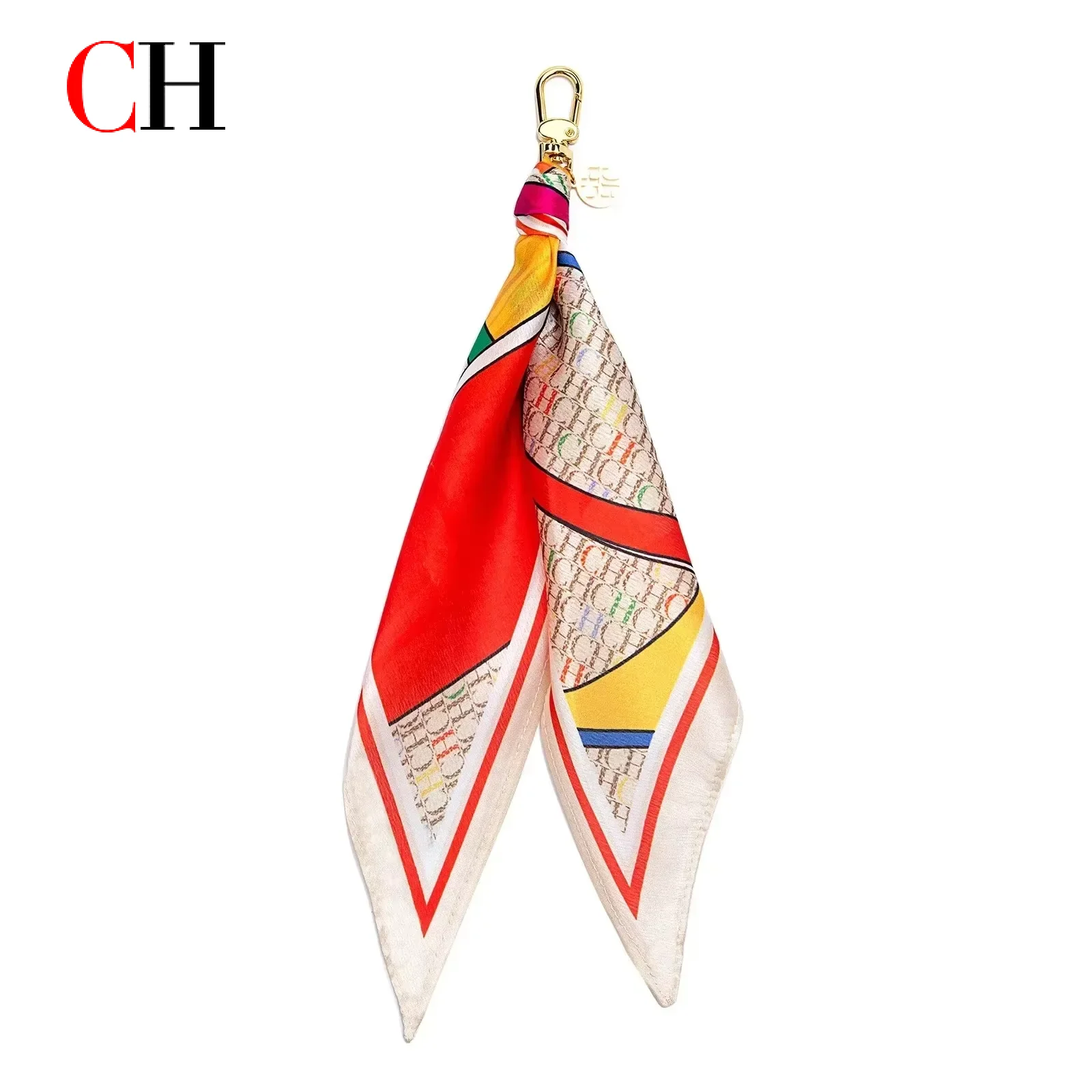 CHスカーフキーホルダーバッグチャームモノグラムプリントシル - Monogrammed Handkerchief のレビューと価格