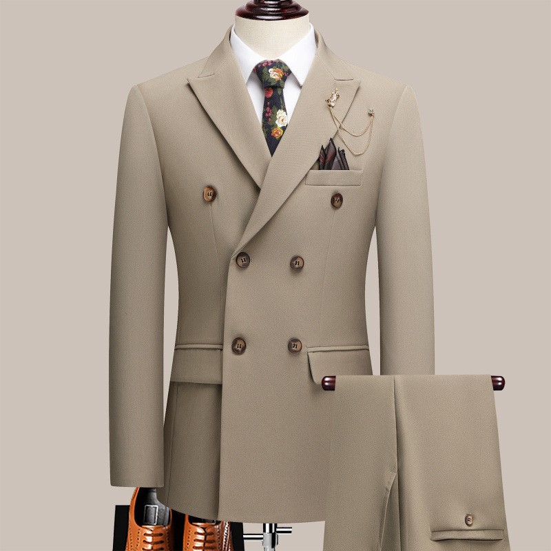 メンズスーツセット 高級感のあるディープホワイト ダブルブレ - Men'S Formal Dinner Wear のレビューと価格