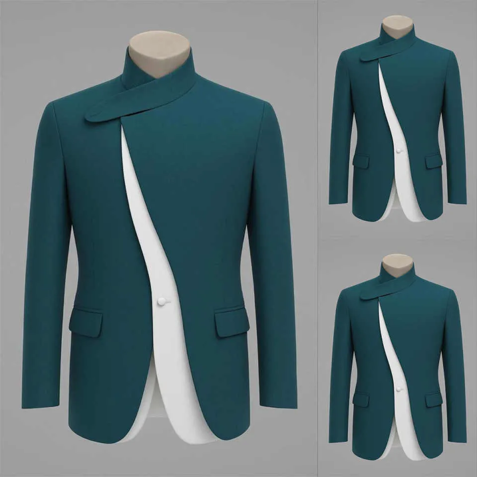 ユニークなデザイナーメンズタキシードワンピーススタンドカラー - Unique Men'S Formal Wear のレビューと価格