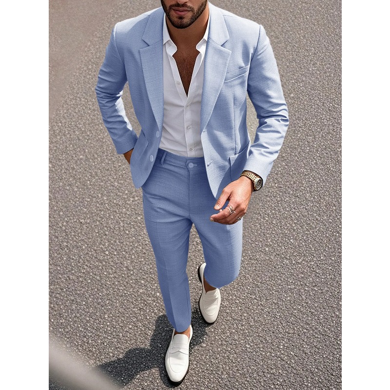 ビジネスマン向け無地スーツ＆パンツセット、スリムフィット、大 - Men'S Formal Dinner Wear のレビューと価格