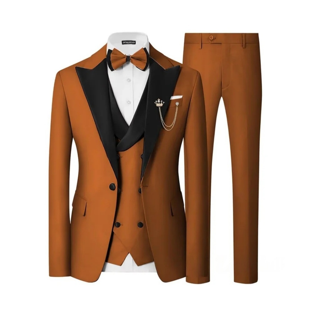 メンズスリムフィット3ピースタキシードスーツセットダブルブレ - Men'S Formal Dinner Wear のレビューと価格