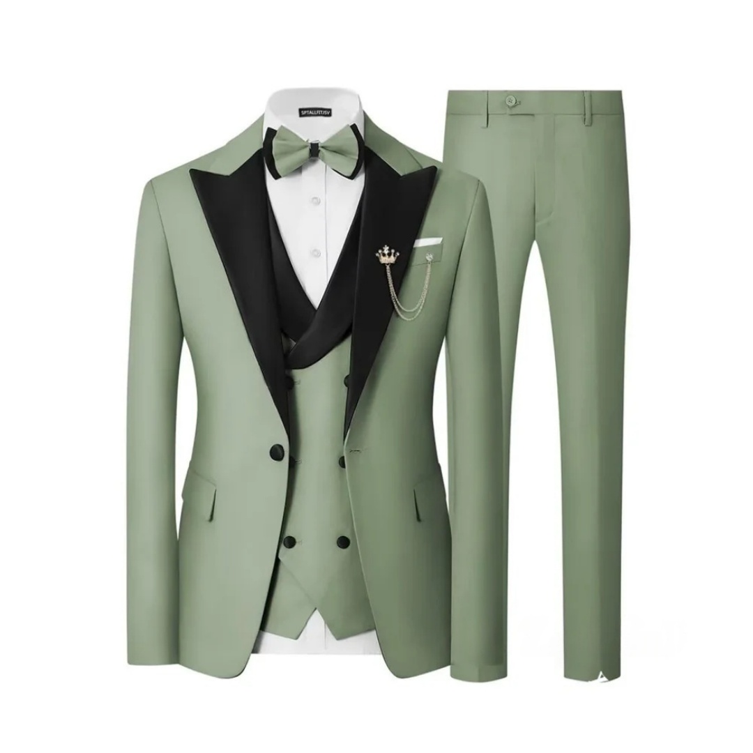メンズスリムフィット3ピースタキシードスーツセットダブルブレ - Men'S Formal Dinner Wear のレビューと価格