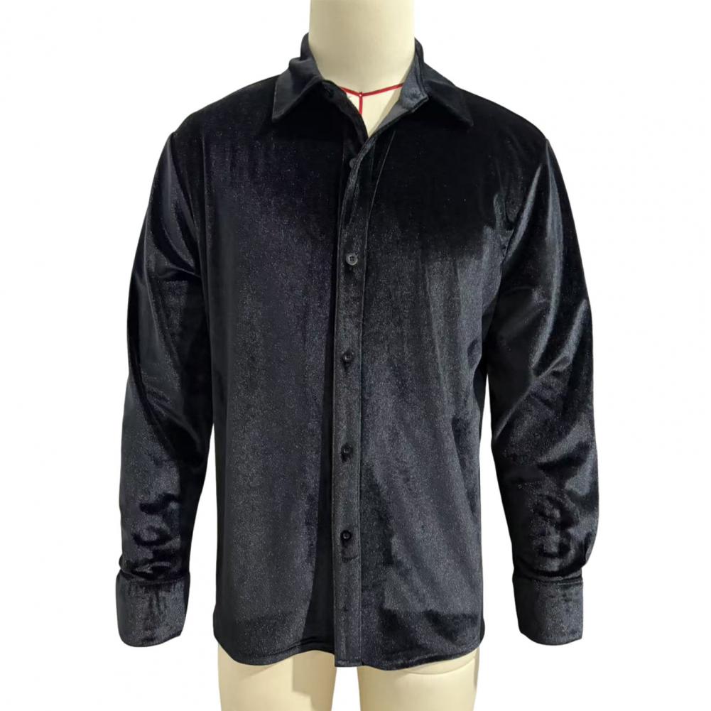 メンズベルベットシャツ メンズベルベットドレスシャツ 長袖ボ - Men Formal Party Wear Shirt のレビューと価格