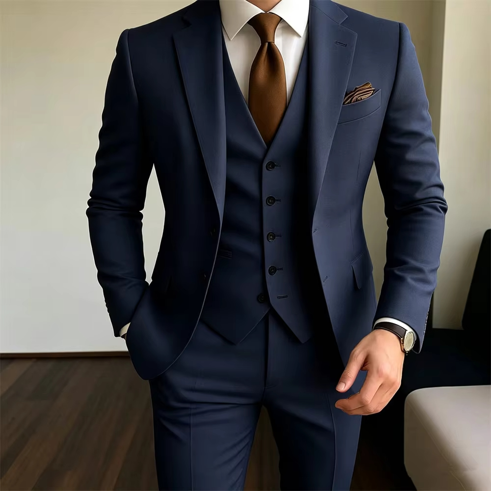 カーキメンズスーツ 3 ピース ジャケット + ベスト +  - Khaki Formal Wear Men のレビューと価格