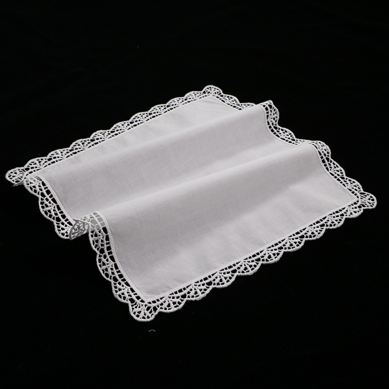 D003 ホワイト 100% コットン 100枚入り レース - Monogrammed Handkerchief のレビューと価格