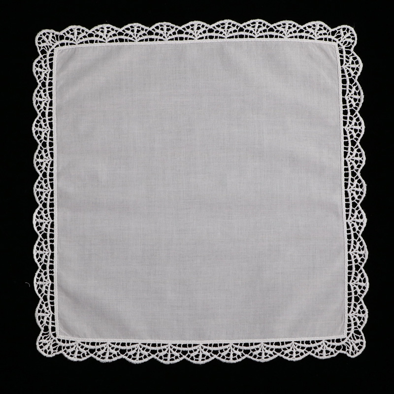 D003 ホワイト 100% コットン 100枚入り レース - Monogrammed Handkerchief のレビューと価格