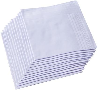 メンズ純白100％綿ハンカチ - Monogrammed Handkerchief のレビューと価格