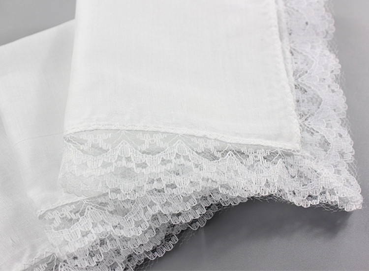 女性用パーソナライズレースハンカチ、白い布ナプキン、結婚祝い - Monogrammed Handkerchief のレビューと価格