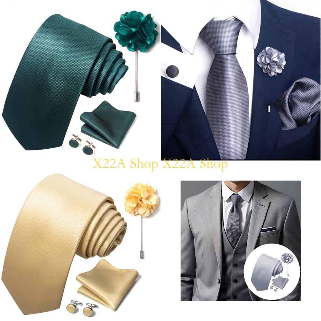 ユニークな 4 個の高級ネクタイポケットスクエアカフスボタン - Unique Men'S Formal Wear のレビューと価格