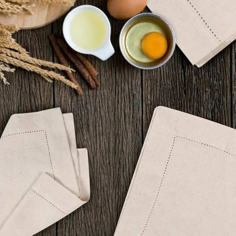 6枚組 リネンナプキン ホワイトテーブルナプキン コットンリ - Monogrammed Handkerchief のレビューと価格