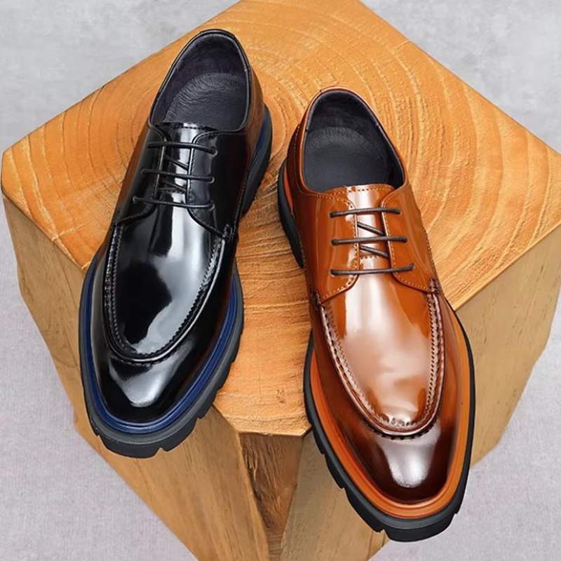 クラシックなプロ仕様の紳士靴、パテントレザー、レースアップ、 - Men'S Formal Office Wear Shoes のレビューと価格