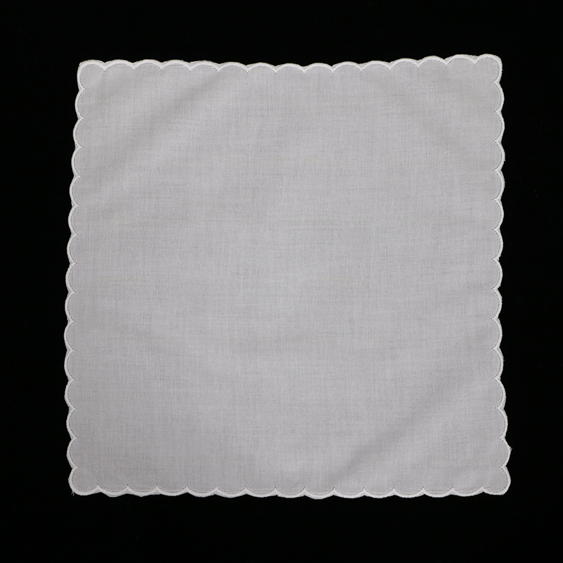 A011 ホワイトコットンシェルエッジハンカチ 12 枚入り - Monogrammed Handkerchief のレビューと価格