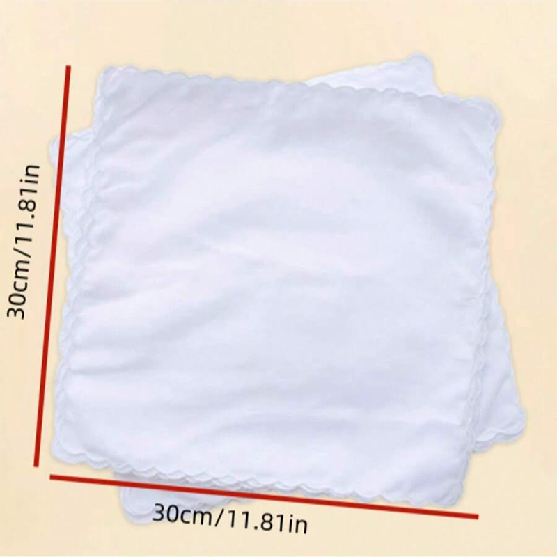 6枚/綿ハンカチ 扇形ポケットスクエアタオル ホワイト 30 - Monogrammed Handkerchief のレビューと価格