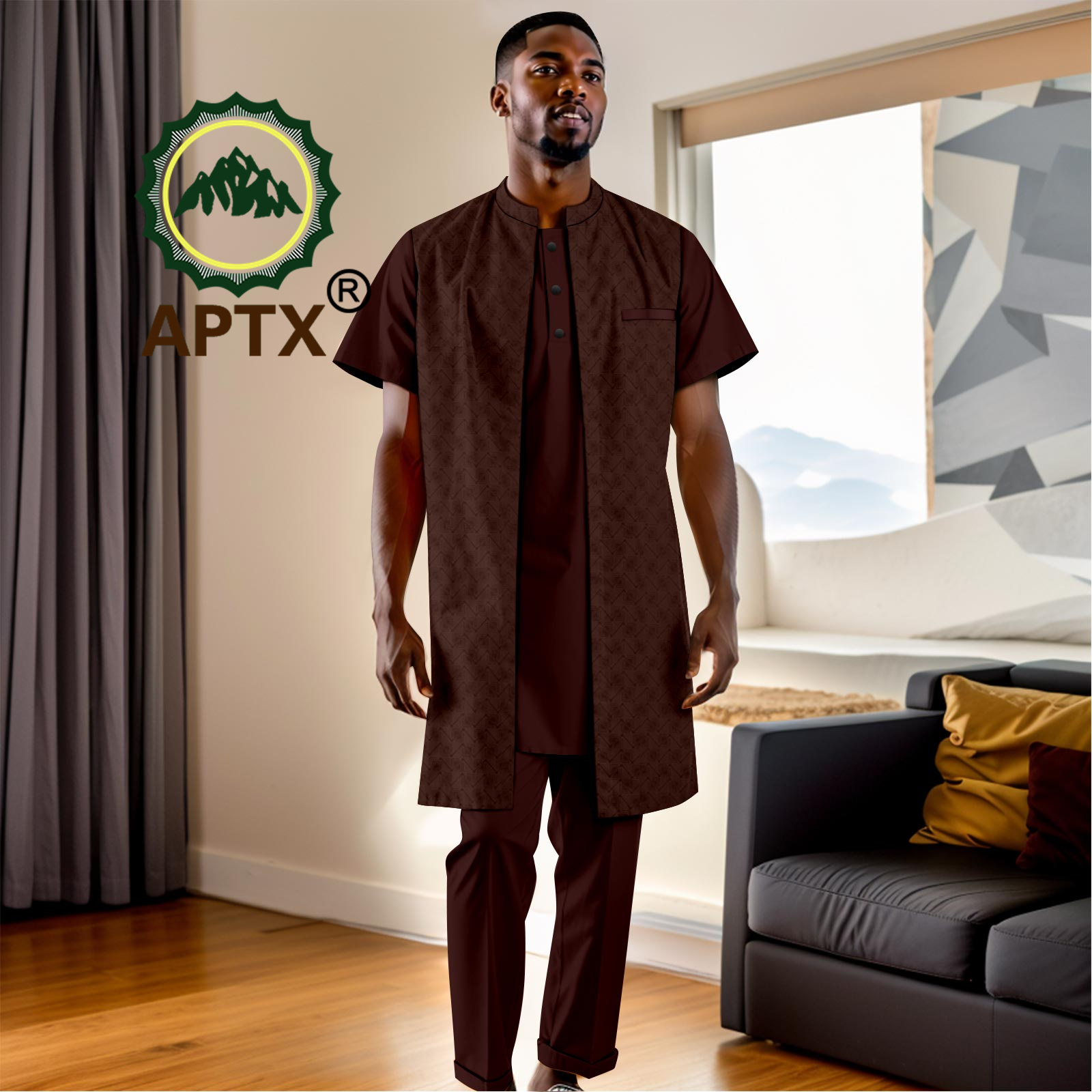 アフリカの男性用伝統的なスーツ3点セット、バジンリッチダシキ - Men Formal Party Wear Shirt のレビューと価格