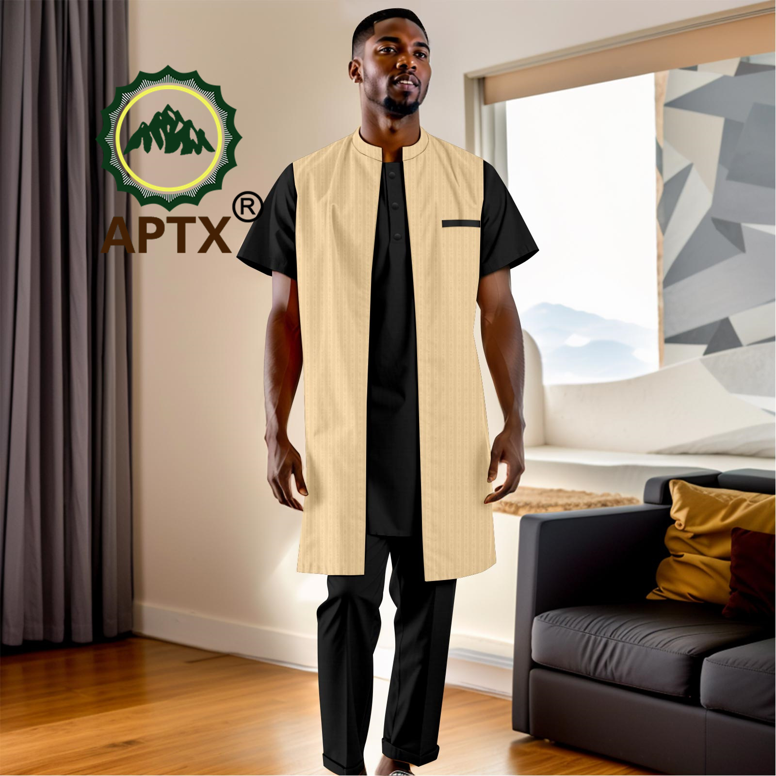 アフリカの男性用伝統的なスーツ3点セット、バジンリッチダシキ - Men Formal Party Wear Shirt のレビューと価格