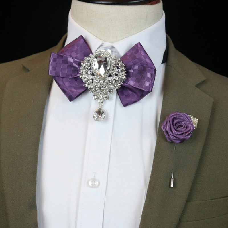 男性用ラインストーン付きウェディングドレス,3ピースセット, - Men'S Formal Wear Bow Ties のレビューと価格