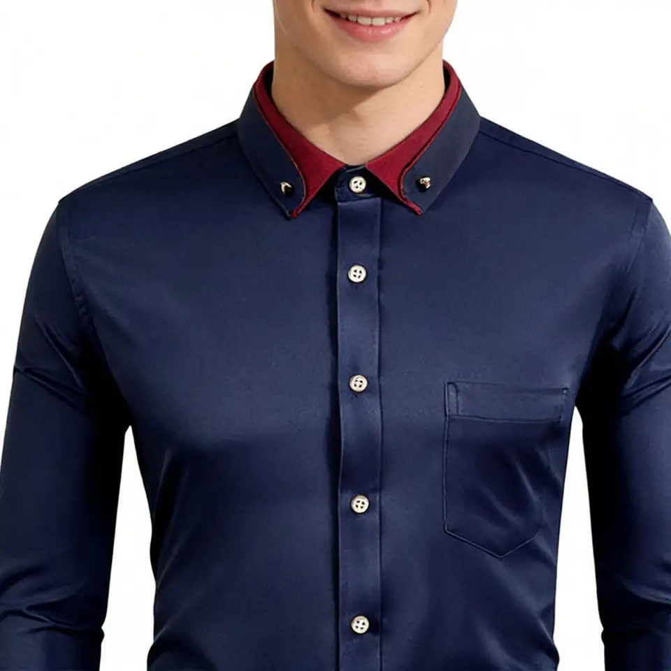 メンズ新作ファッション　ピュアシャツ　カジュアル長袖スリムパ - Men Formal Party Wear Shirt のレビューと価格