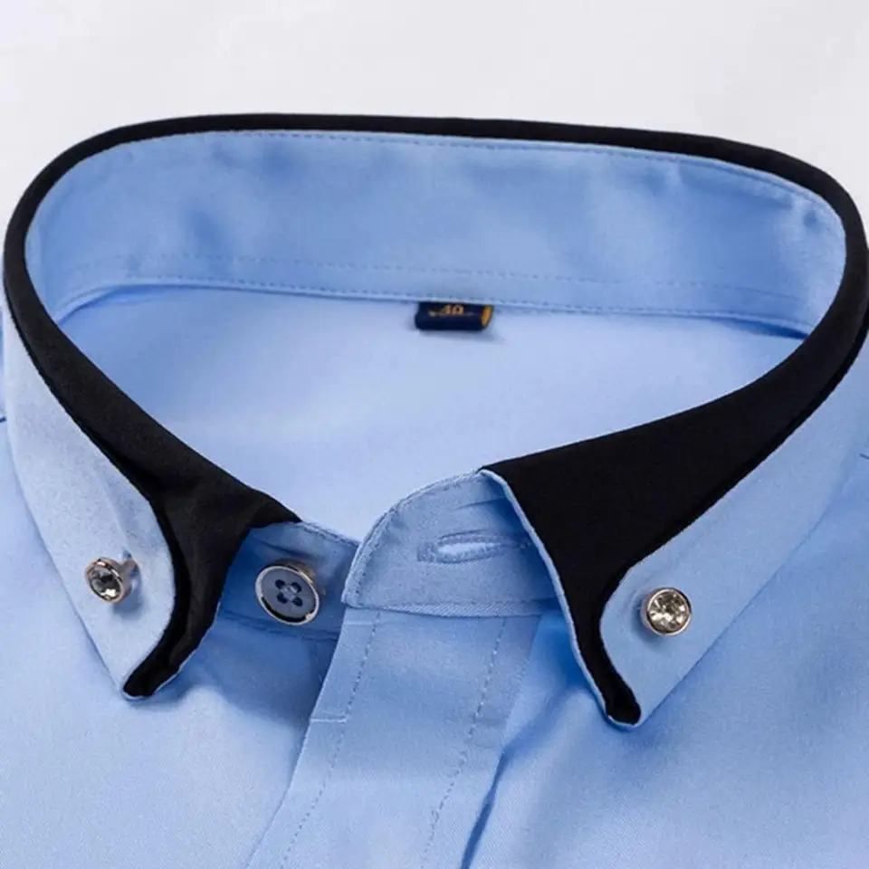 メンズ新作ファッション　ピュアシャツ　カジュアル長袖スリムパ - Men Formal Party Wear Shirt のレビューと価格