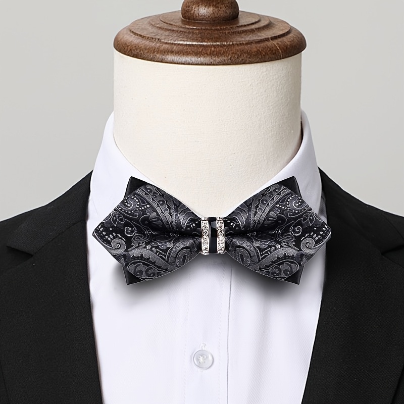 メンズジャカードサテン蝶ネクタイ、ラインストーン装飾付き、ノ - Men'S Formal Wear Bow Ties のレビューと価格