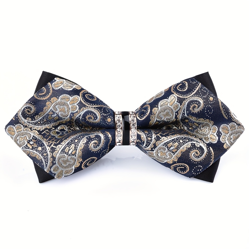 メンズジャカードサテン蝶ネクタイ、ラインストーン装飾付き、ノ - Men'S Formal Wear Bow Ties のレビューと価格