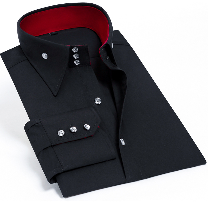 高級メンズスリムフィットドレスシャツ、クリスタルラインストー - Men Formal Party Wear Shirt のレビューと価格