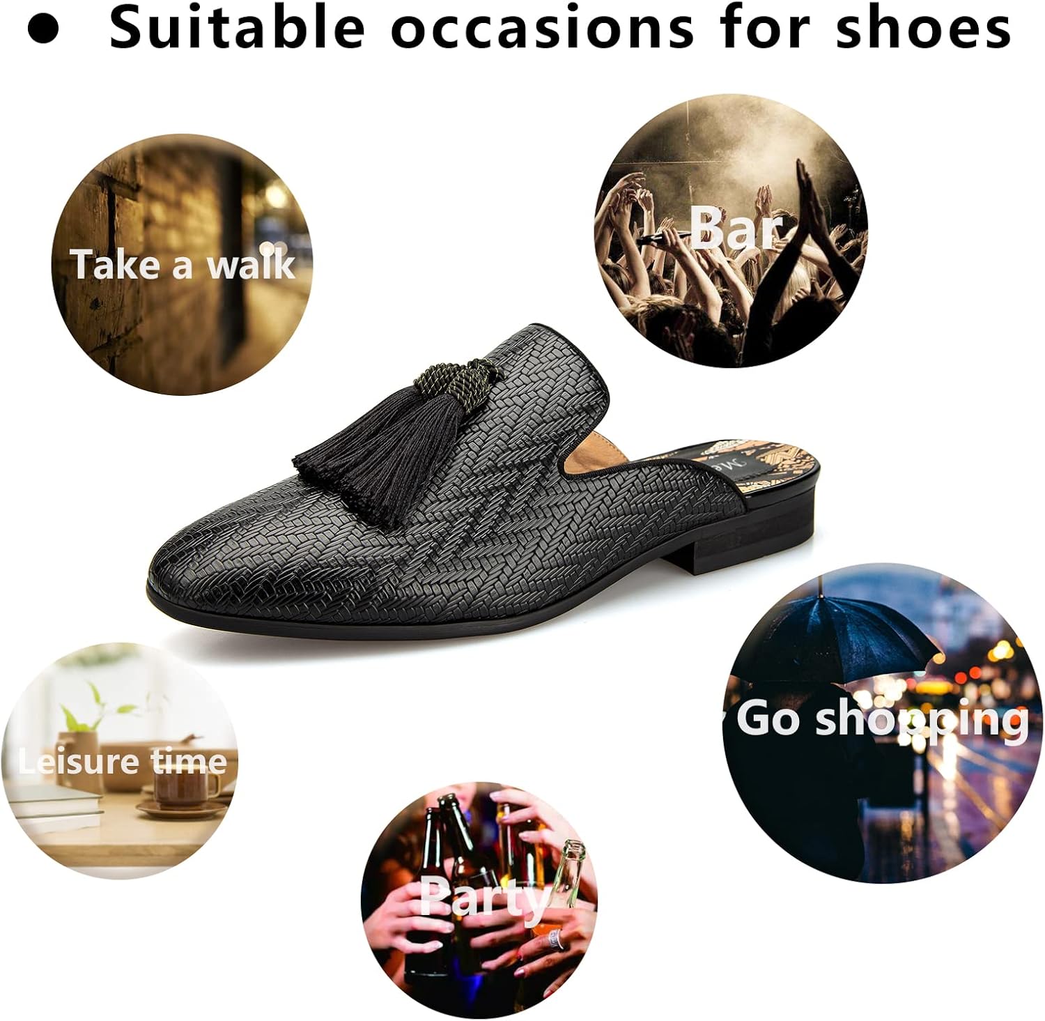 レザースリッパ通気性夏メンズスリッパスリッポンローファーレザ - Men'S Formal Wear Slippers のレビューと価格