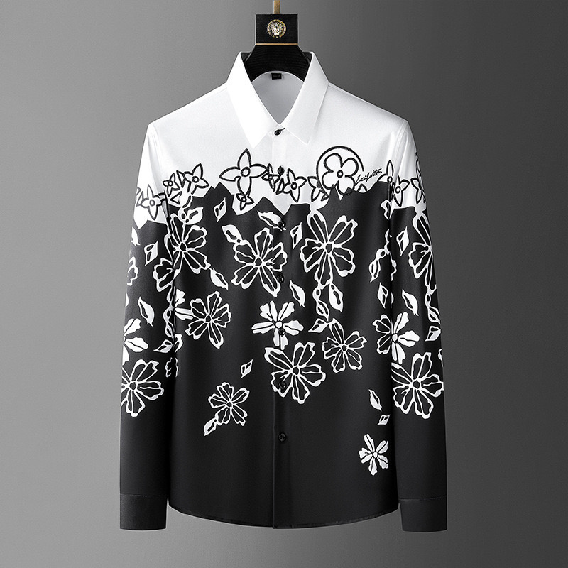 メンズ長袖シャツ,ヴィンテージ,フローラルプリント,社交クラ - Men Formal Party Wear Shirt のレビューと価格