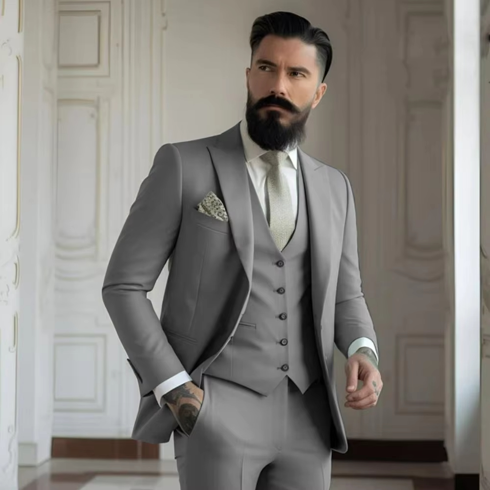 カーキメンズタキシード結婚式のスーツ男性用オーダーメイド新郎 - Khaki Formal Wear Men のレビューと価格