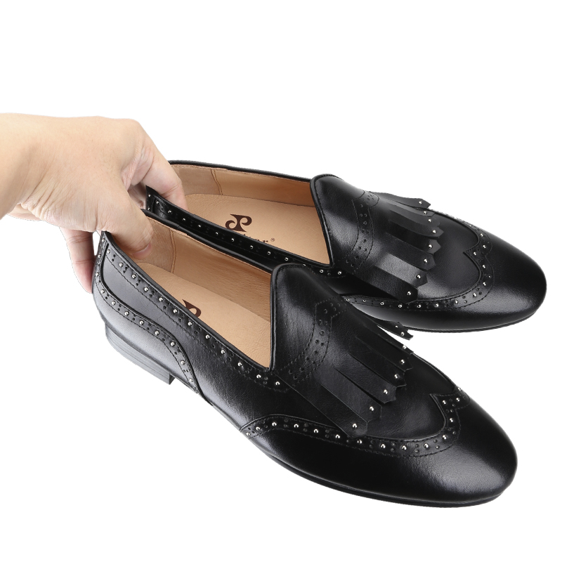 Piergitar-黒のカーフスキンベルギーのローファー、パ - Men'S Formal Wear Slippers のレビューと価格